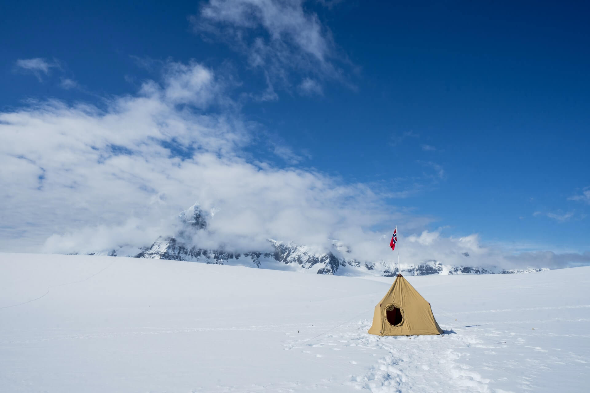 A historic Amundsen Tent in Antarctica.